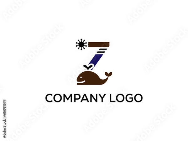 Fototapeta Z letter Modern abstract Creative digital animal logo. vector illustration logo. modern style Awesome logo in shape a template Mode flat.