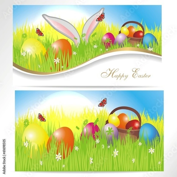 Obraz Set mit 2 Osterkarten