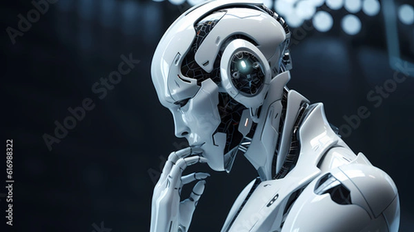Fototapeta AI Humanoid Robot Thinking.
Generative AI