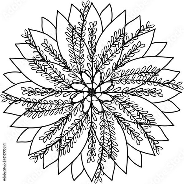 Obraz Sketch line drawing of rose isolated illustration on white background,abstract minimal botanical art editable lines,hand painted flowers