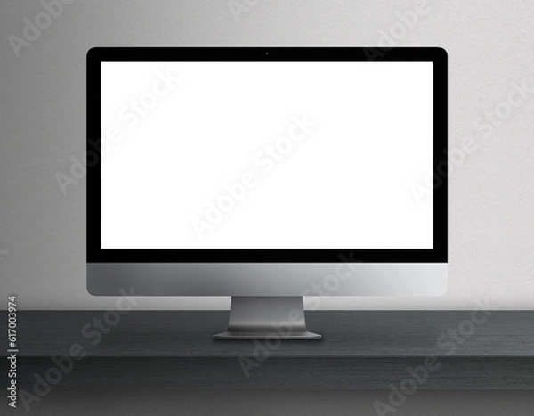 Obraz computer with cut out screen