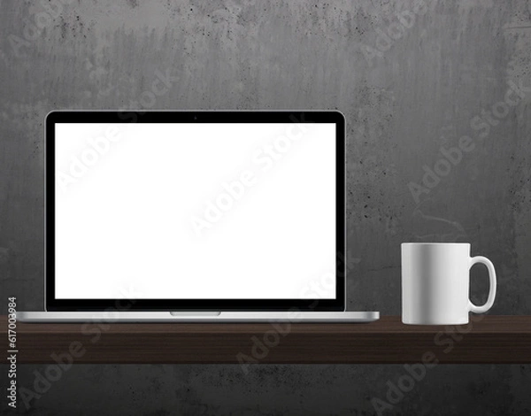 Obraz laptop with cut out screen