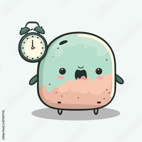Fototapeta vector cute O'clock cartoon style