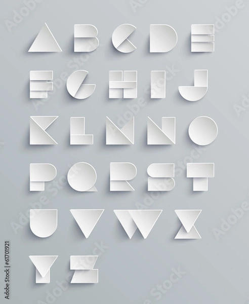 Fototapeta Vector Paper Alphabet Set