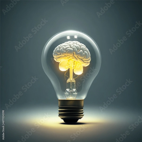 Fototapeta Brain In Bulb