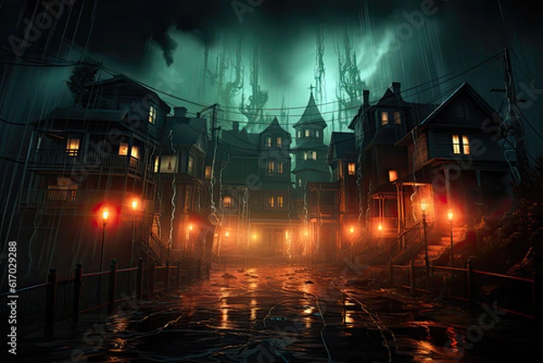 Obraz Abandoned house, Generative AI