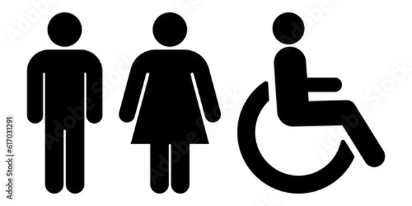 Obraz Men, woman and disable silhouette icons