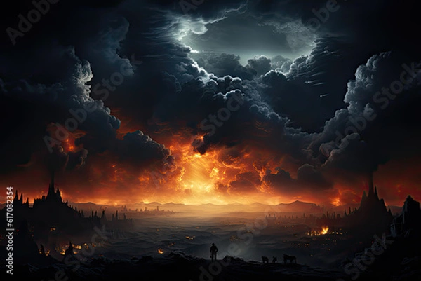 Obraz Fire of loss, Generative AI