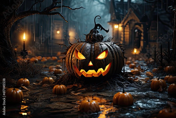 Obraz Pumpkin lights, Generative AI