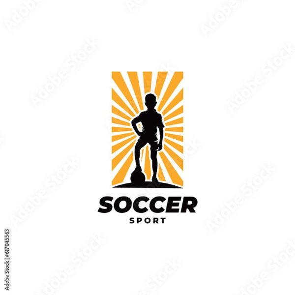 Obraz Kids soccer logo design template