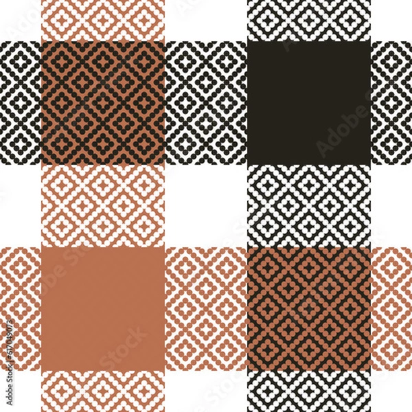 Fototapeta Tartan Plaid Vector Seamless Pattern. Scottish Tartan Seamless Pattern. Traditional Scottish Woven Fabric. Lumberjack Shirt Flannel Textile. Pattern Tile Swatch Included.