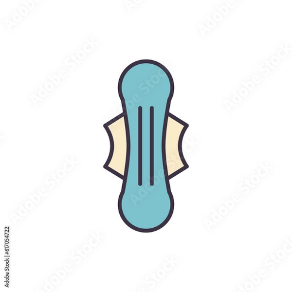 Fototapeta Sanitary Pad related vector line icon. Isolated on white background. Vector illustration. Editable stroke