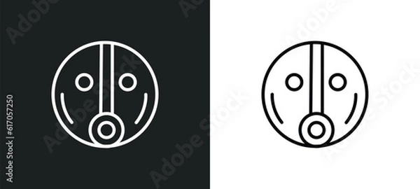 Fototapeta fortitude line icon in white and black colors. fortitude flat vector icon from fortitude collection for web, mobile apps and ui.
