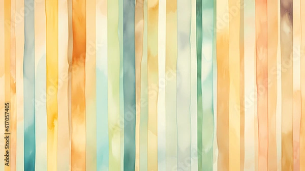 Fototapeta Vertical watercolor lines background. Generative AI.
