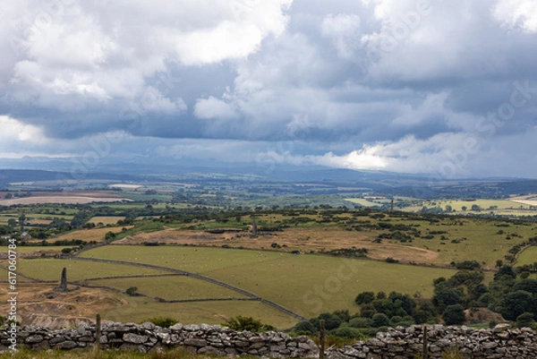 Fototapeta stormy clouds over mid Cornwall 
