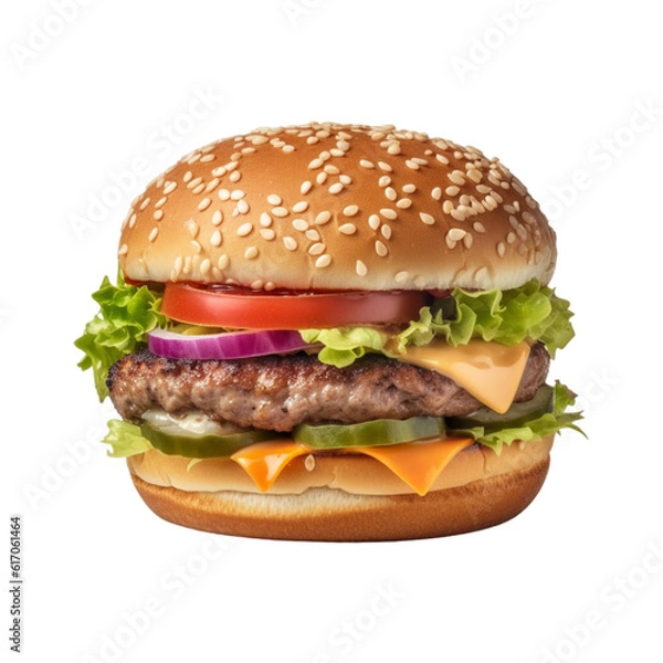 Obraz Hamburger (PNG) - ai generated 