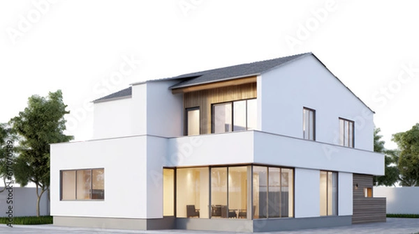 Obraz Luxurious modern house isolated on transparent or white background