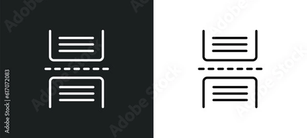 Fototapeta page break line icon in white and black colors. page break flat vector icon from page break collection for web, mobile apps and ui.