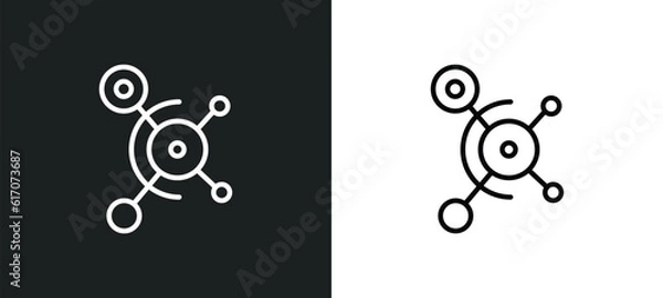 Fototapeta social graph line icon in white and black colors. social graph flat vector icon from social graph collection for web, mobile apps and ui.
