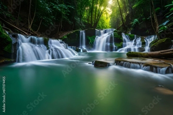 Fototapeta waterfall in the forest