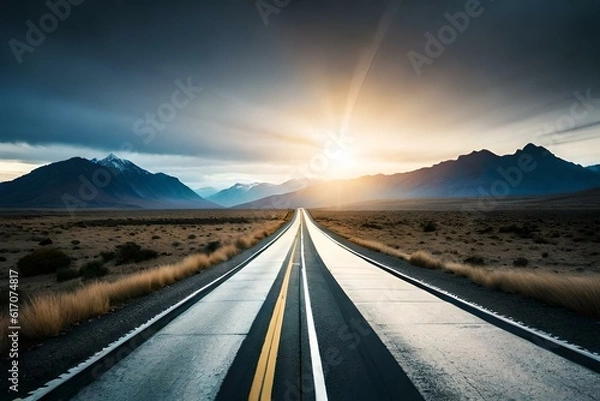 Obraz driving on the road by AI generating