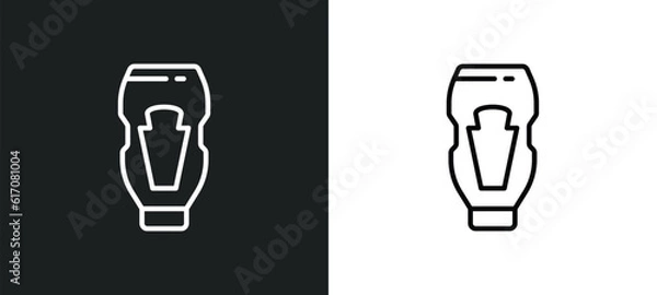 Fototapeta sauces line icon in white and black colors. sauces flat vector icon from sauces collection for web, mobile apps and ui.