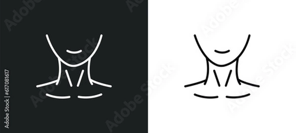 Obraz human neck line icon in white and black colors. human neck flat vector icon from human neck collection for web, mobile apps and ui.