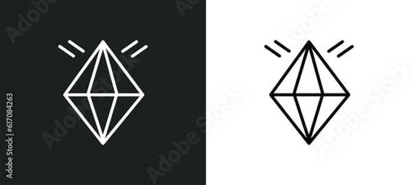 Obraz jewel line icon in white and black colors. jewel flat vector icon from jewel collection for web, mobile apps and ui.