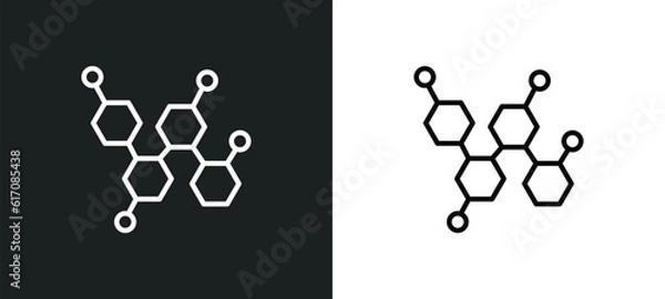 Fototapeta chemical content line icon in white and black colors. chemical content flat vector icon from chemical content collection for web, mobile apps and ui.