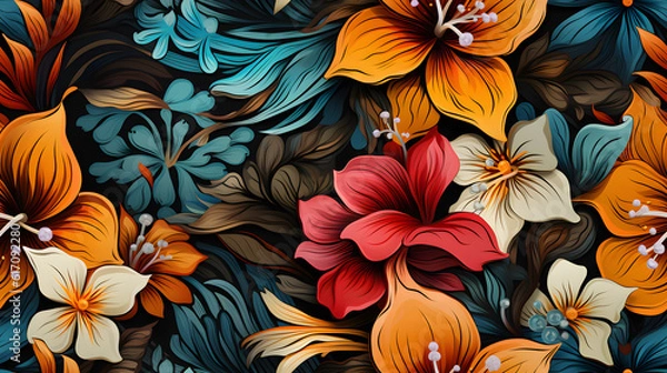 Fototapeta seamless floral pattern