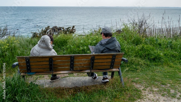 Fototapeta couple face mer