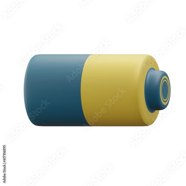 Fototapeta battery, ui/ux 3d icon illustration with transparent background