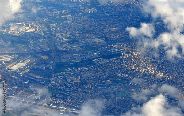 Fototapeta survol aérien de Paris