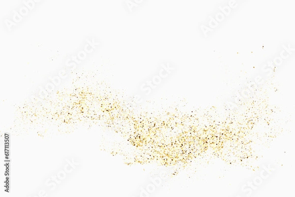Fototapeta Gold glitter texture on white background. Festive background. Golden explosion of confetti. Design element.