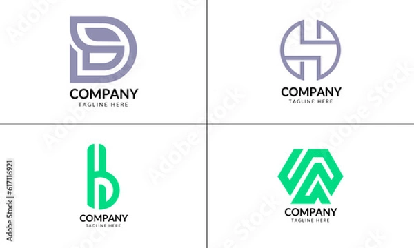 Fototapeta Set of company logo design ideas vector.