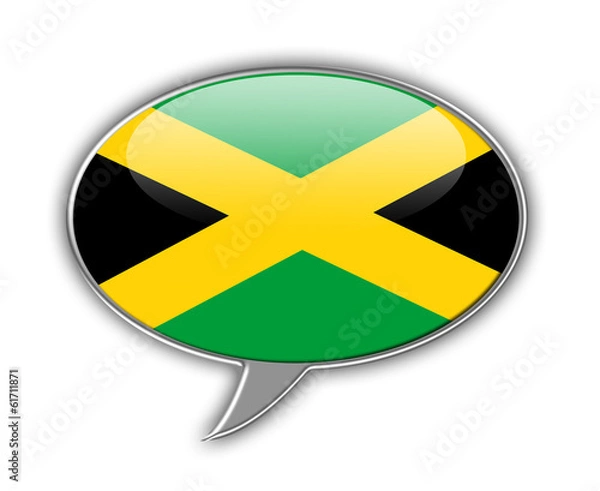 Obraz Jamaican flag in a speech bubble.