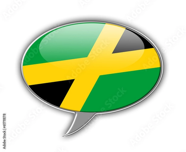 Obraz Jamaican flag in a speech bubble.