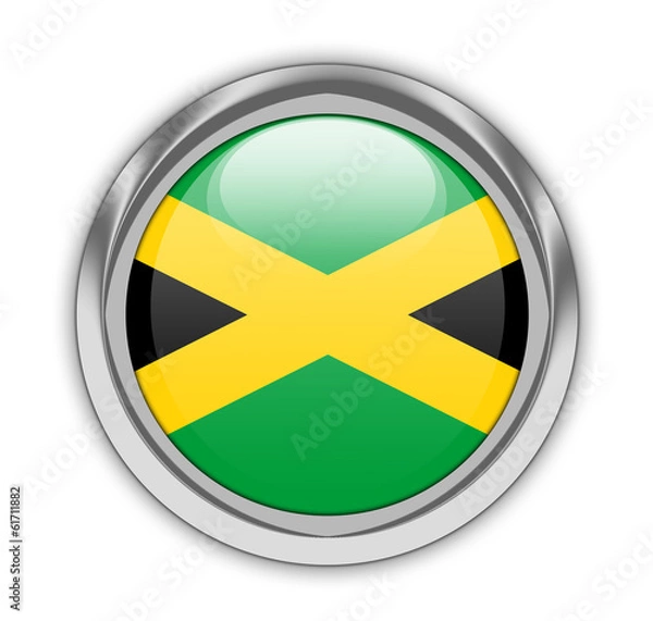 Obraz Jamaican flag button