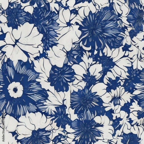 Obraz Floral pattern fabric, colorful, irregular, 2k