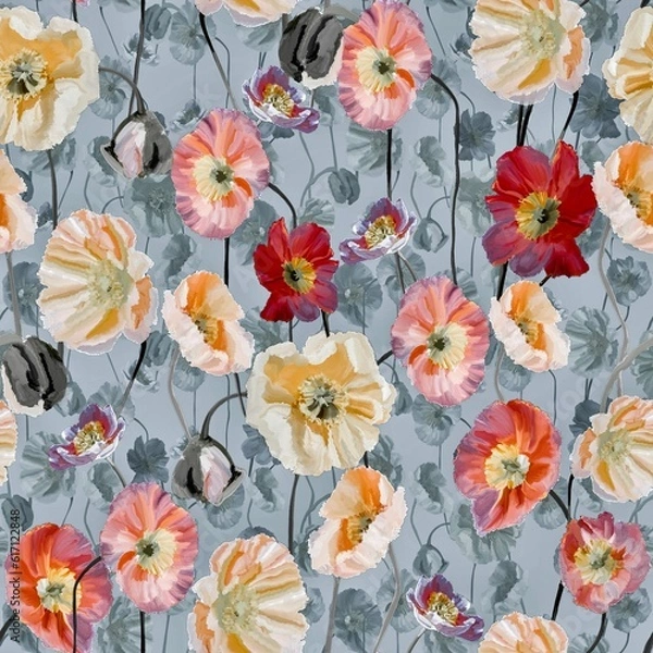 Fototapeta Seamless floral pattern
