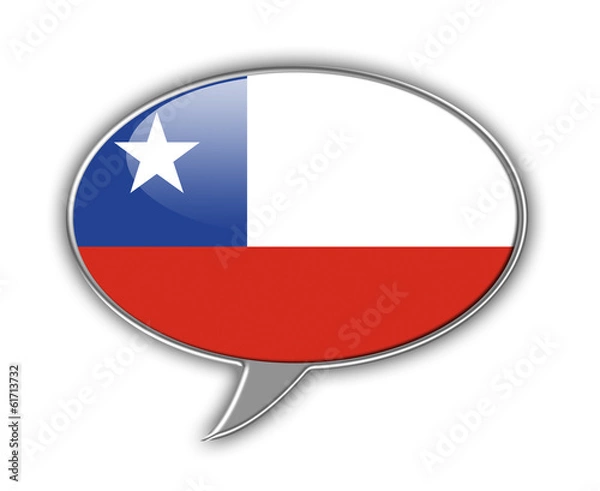 Obraz Chilean flag in a speech bubble.