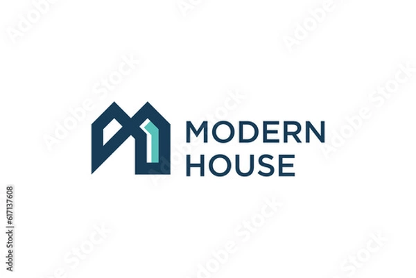 Fototapeta Modern house logo vector with creative modern concept design