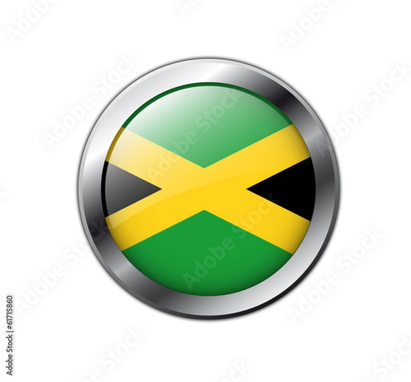 Obraz Jamaican flag button.