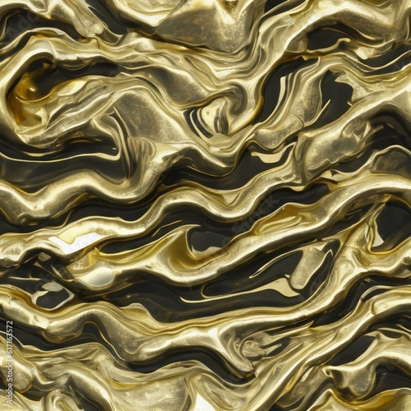 Obraz melted gold fluid, extremely smooth surface, polished, 4k