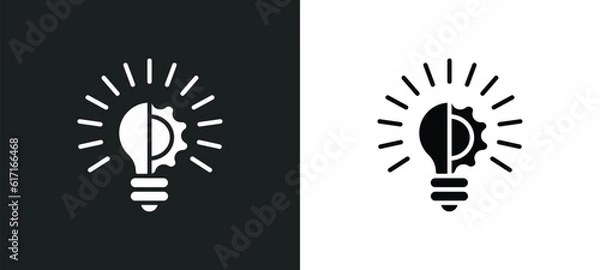 Fototapeta line icon in white and black colors. flat vector icon from collection for web, mobile apps and