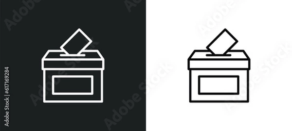 Fototapeta voting line icon in white and black colors. voting flat vector icon from voting collection for web, mobile apps and ui.