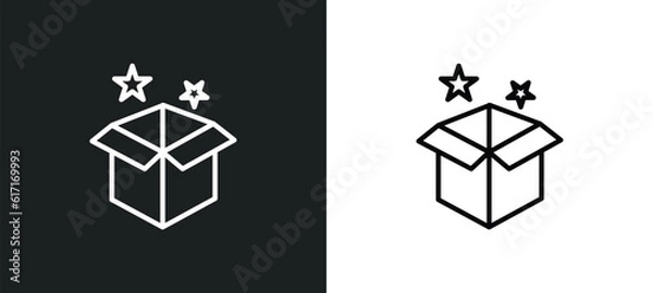 Fototapeta magician case line icon in white and black colors. magician case flat vector icon from magician case collection for web, mobile apps and ui.