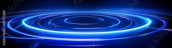 Obraz Abstract blue lines waves background.
