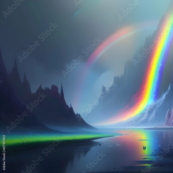 Fototapeta Rainbow creative horizontal banner