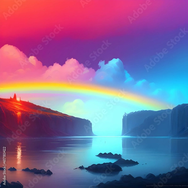 Fototapeta Rainbow creative horizontal banner